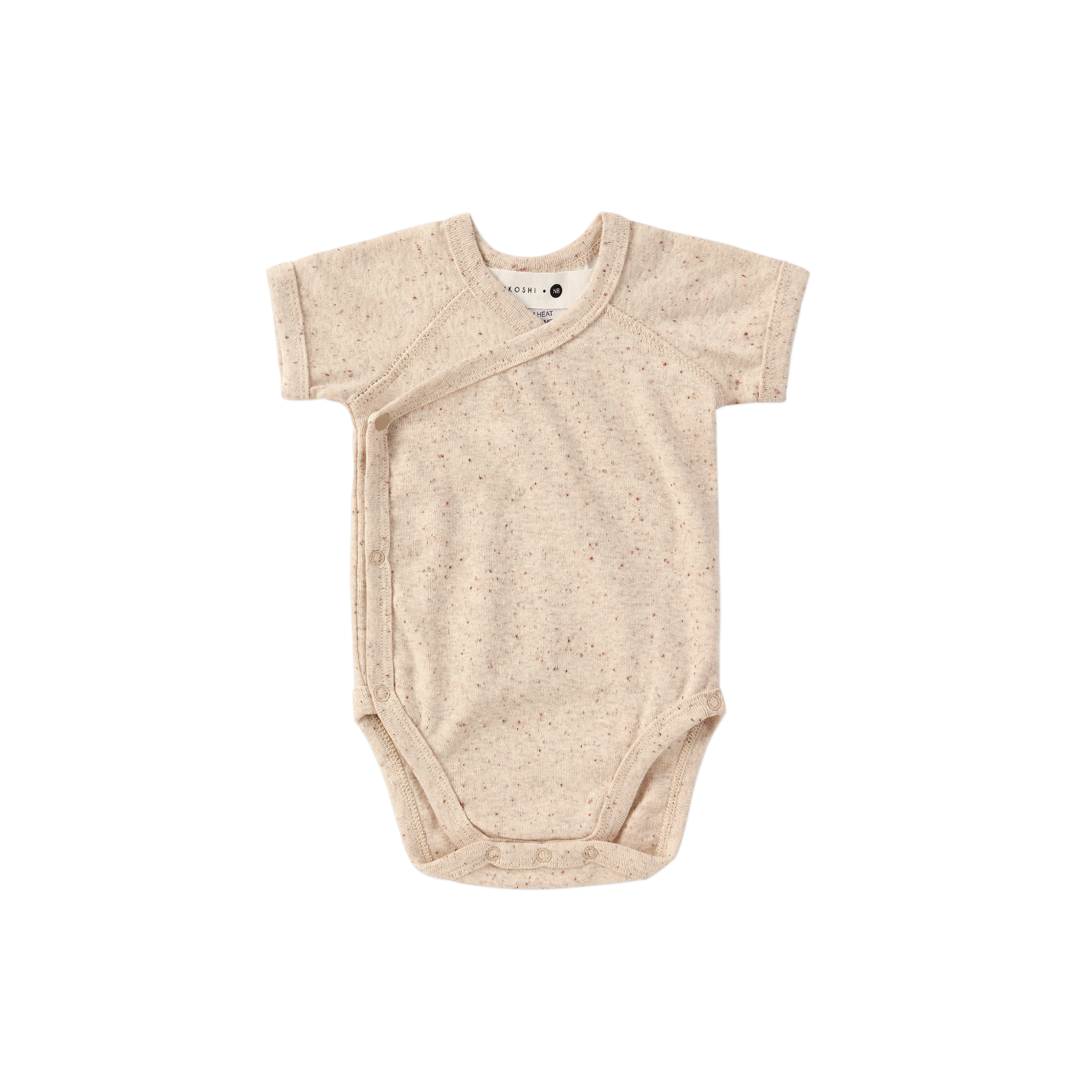 SUSUKOSHI Kimono Bodysuit S/S Beige Speckled