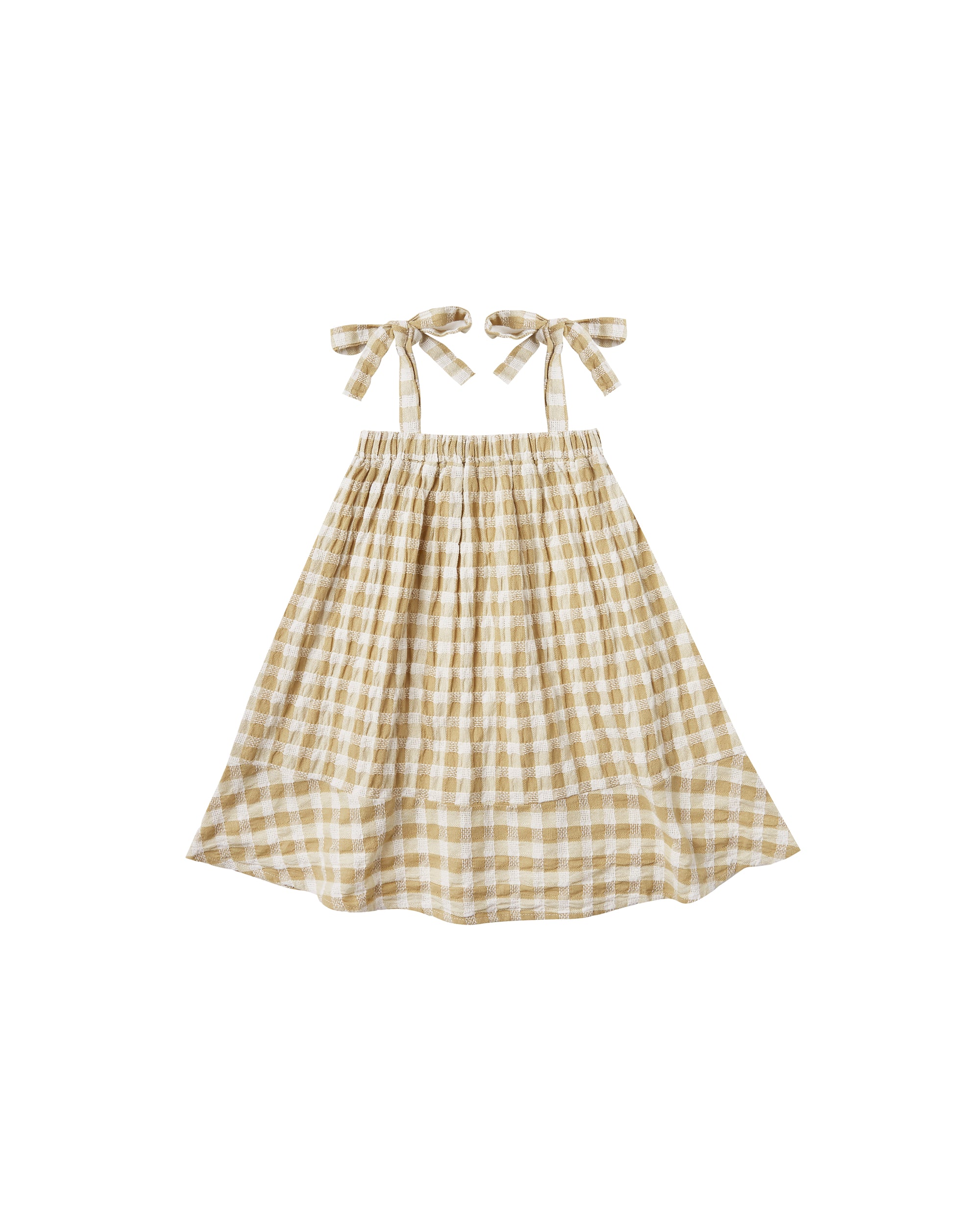 Rylee + Cru Shoulder Tie Dress - Gingham