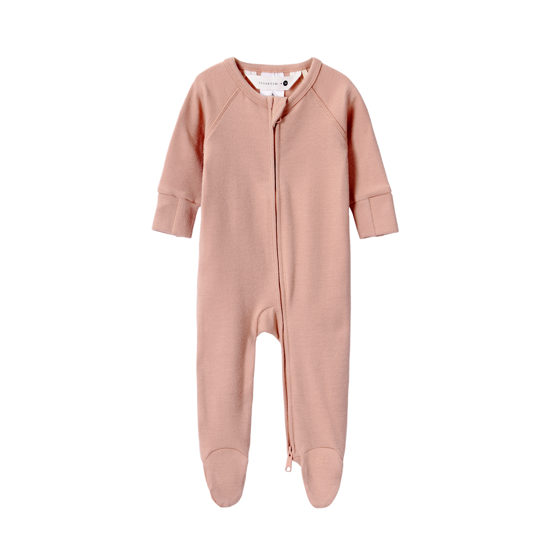 SUSUKOSHI Zipper Growsuit - Tan
