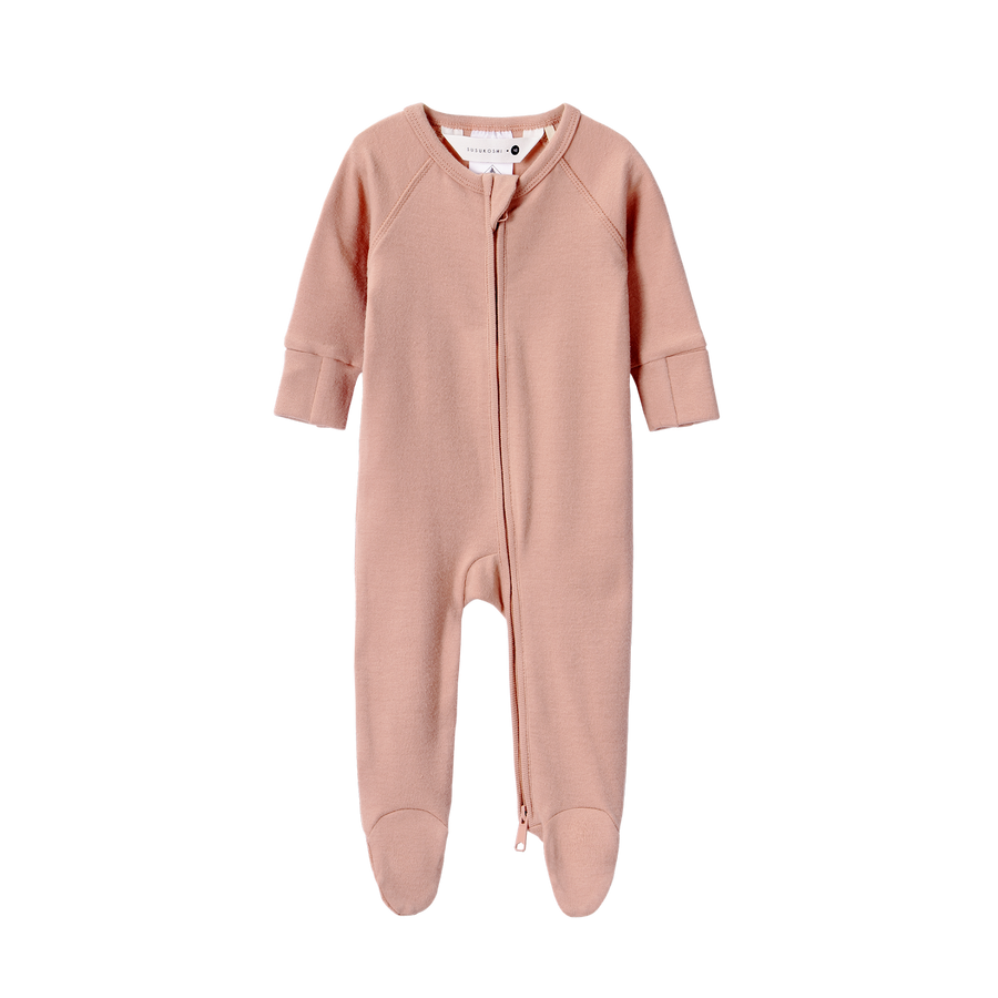 SUSUKOSHI Zipper Growsuit - Tan