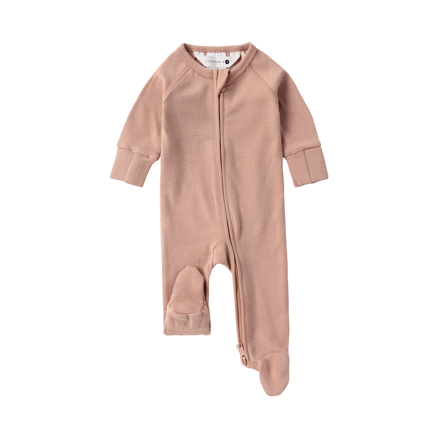 SUSUKOSHI Zipper Growsuit - Tan
