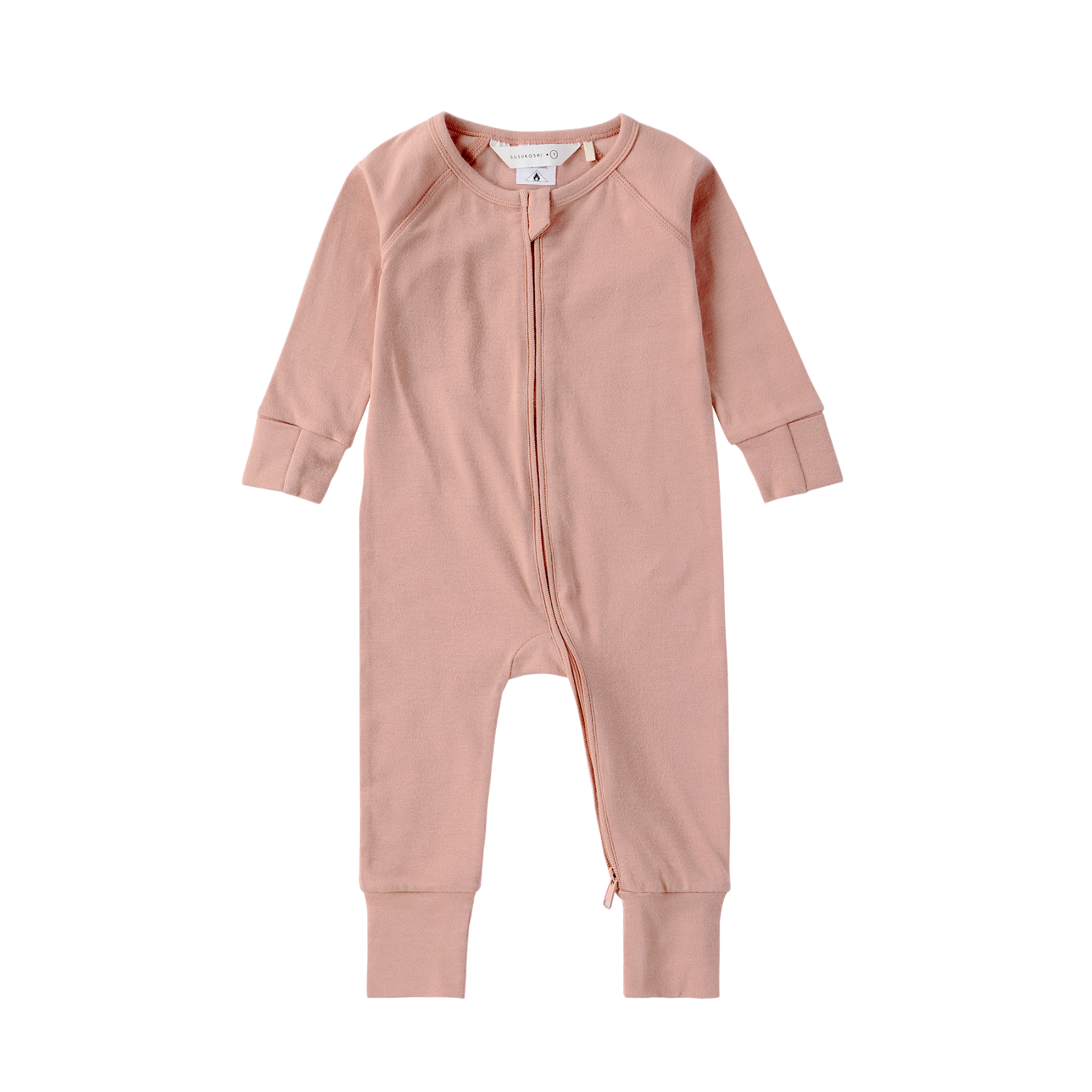 SUSUKOSHI Zipper Growsuit - Tan