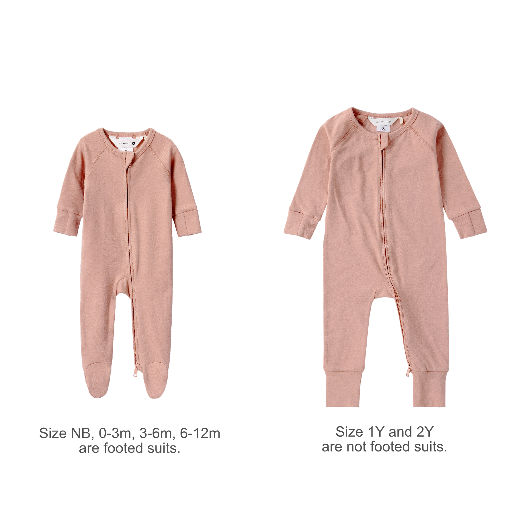 SUSUKOSHI Zipper Growsuit - Tan